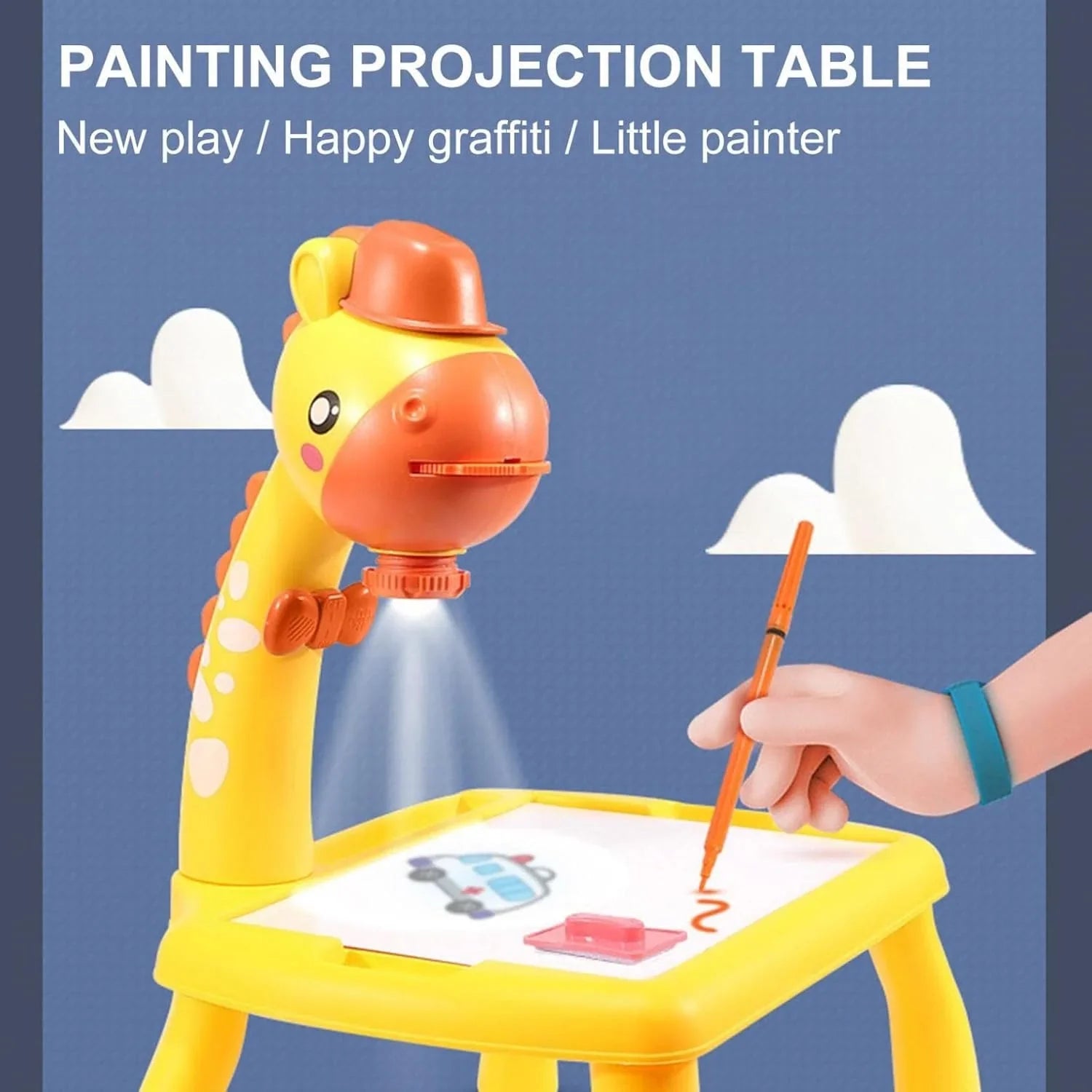 Projection Painting Multifunctional Drawing Board Game 201-1B Yellow